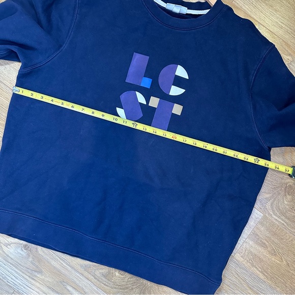 Lacoste Navy Logo Crewneck Sweatshirt SzXL - Picture 8 of 9